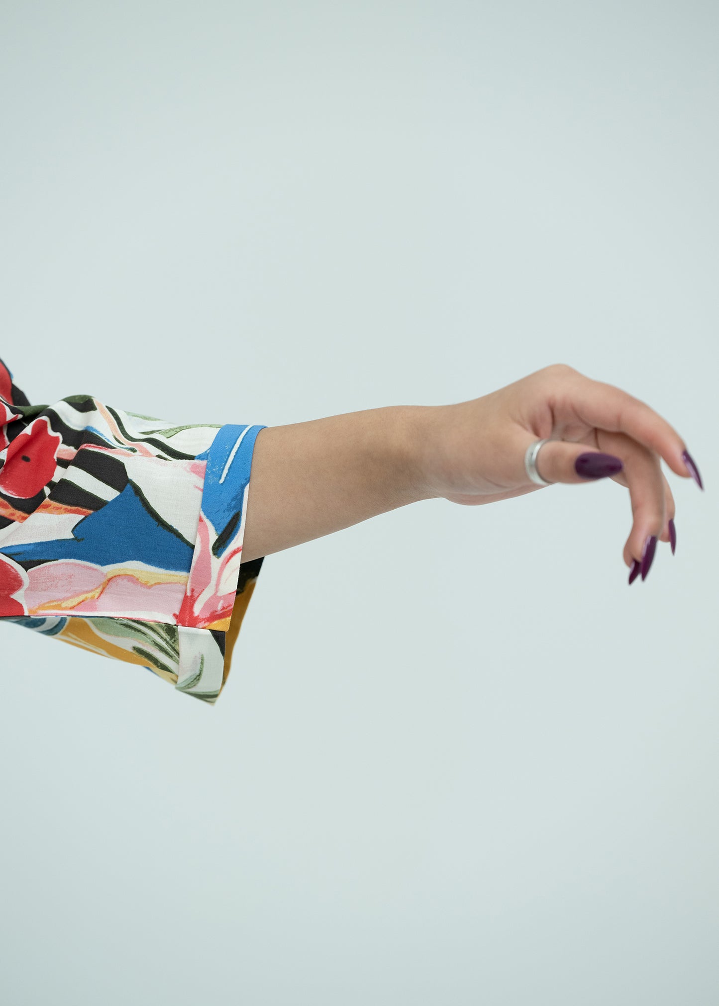 Linen Soft V-Neck Relaxed Fit Multicolor Pajama Set