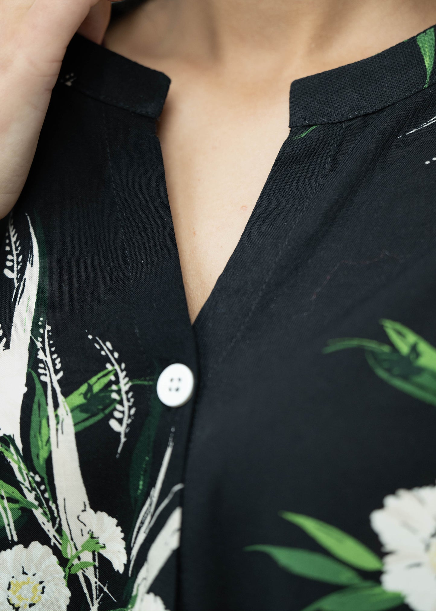 Linen Soft Round Neck Easy-Fit Printed Pajama Set