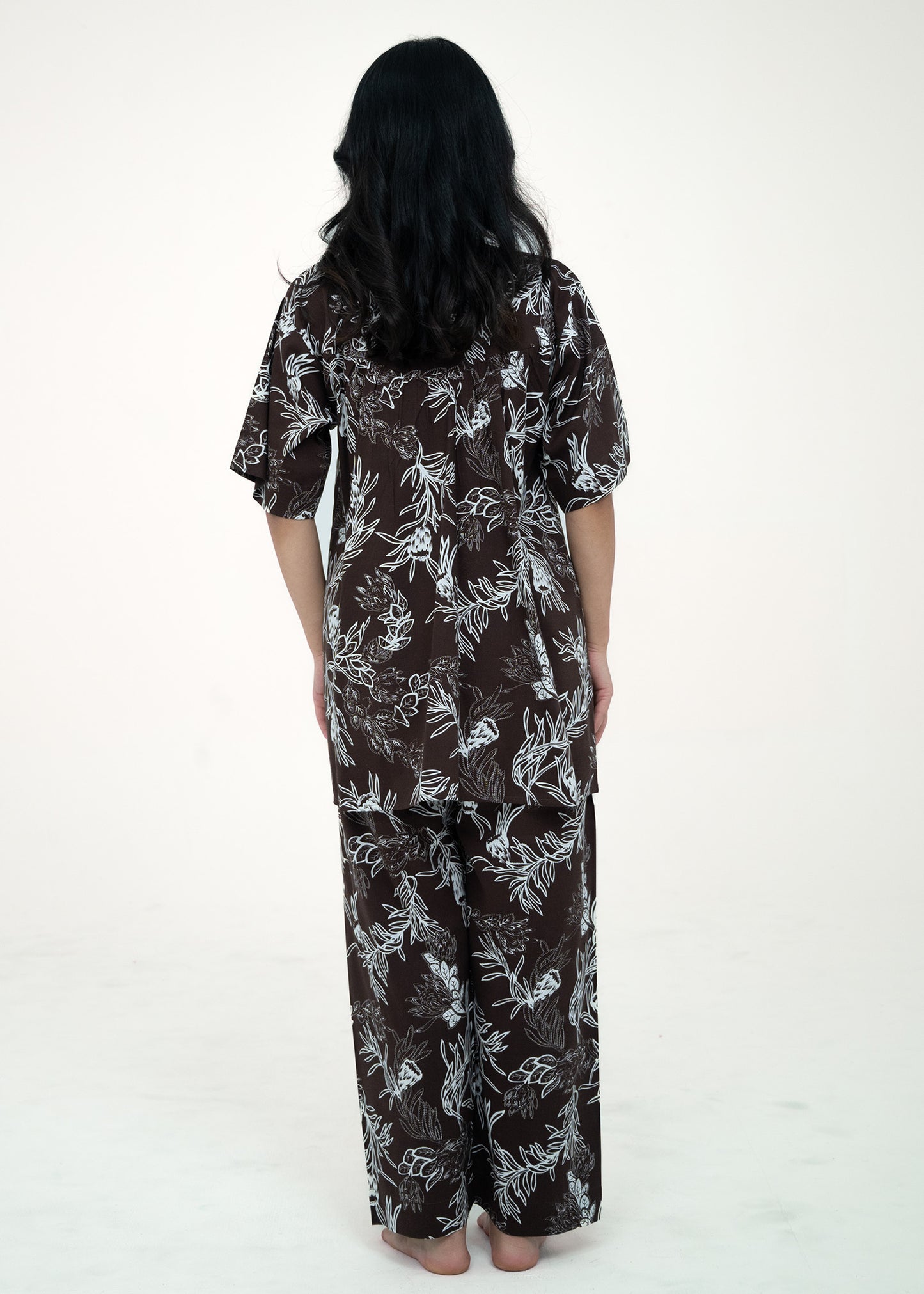 Short Sleeve Button-Up Top Pajama Set