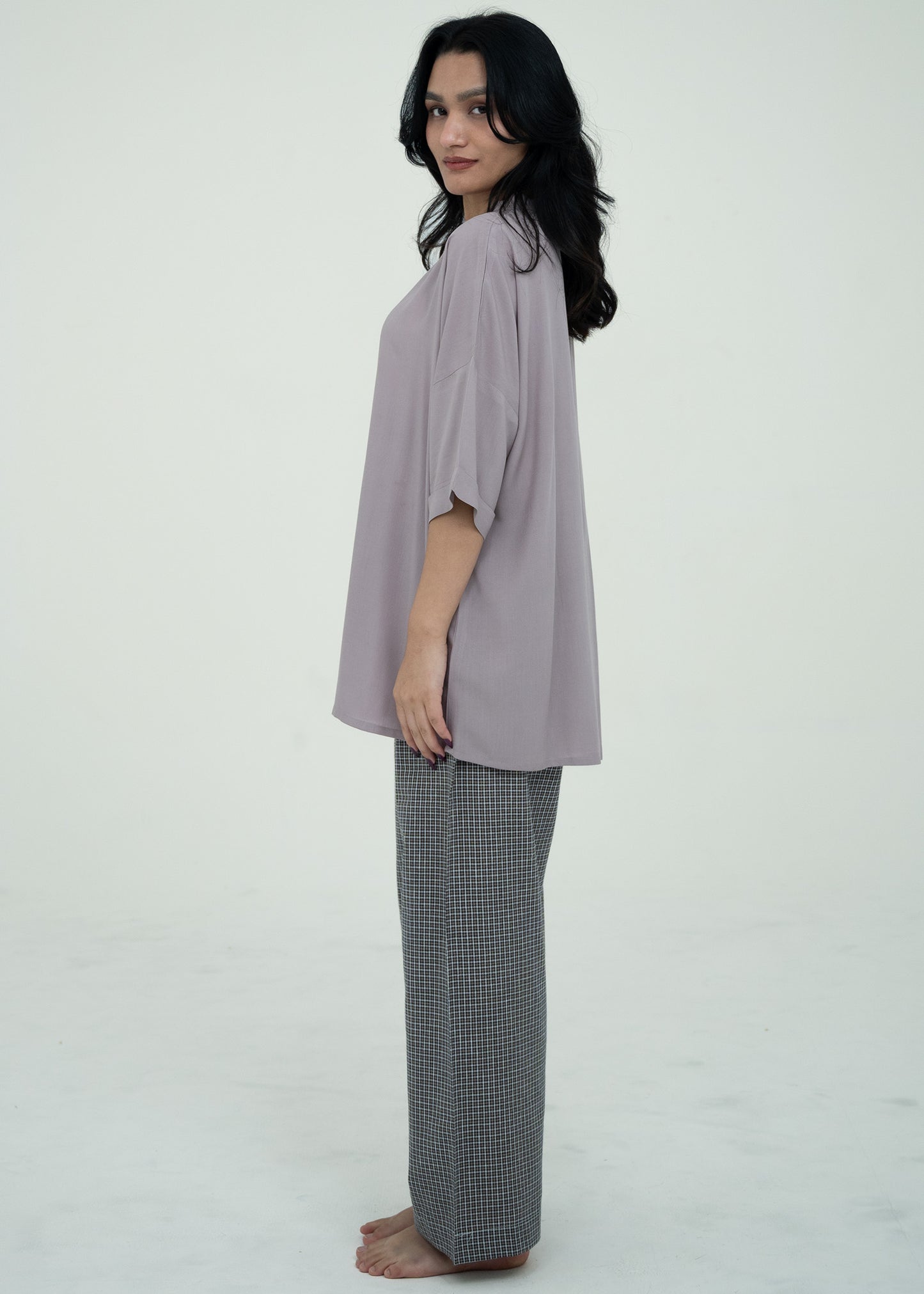 Cotton Relaxed Fit V-Neck Pajama Set
