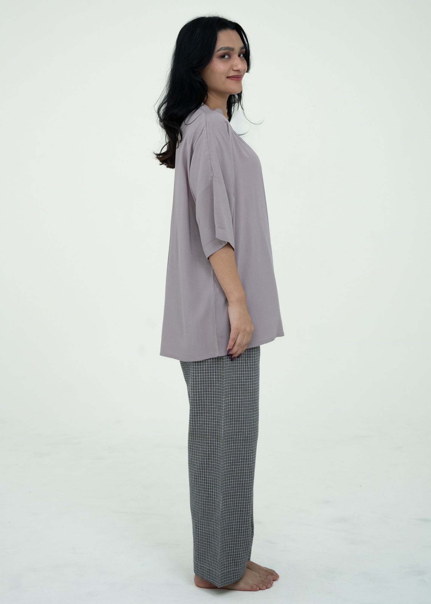 Cotton Relaxed Fit V-Neck Pajama Set