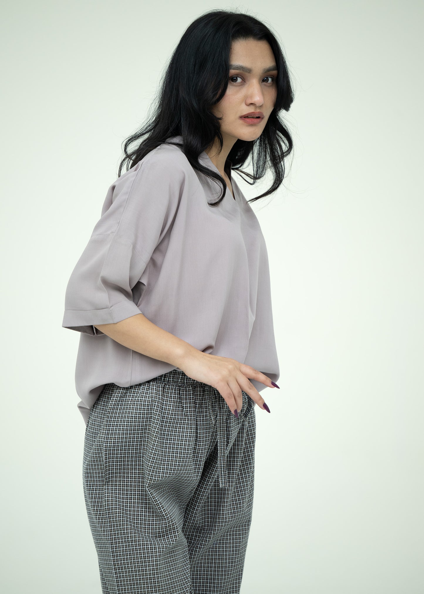 Cotton Relaxed Fit V-Neck Pajama Set